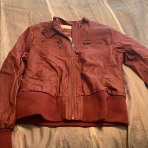 Red leather jacket